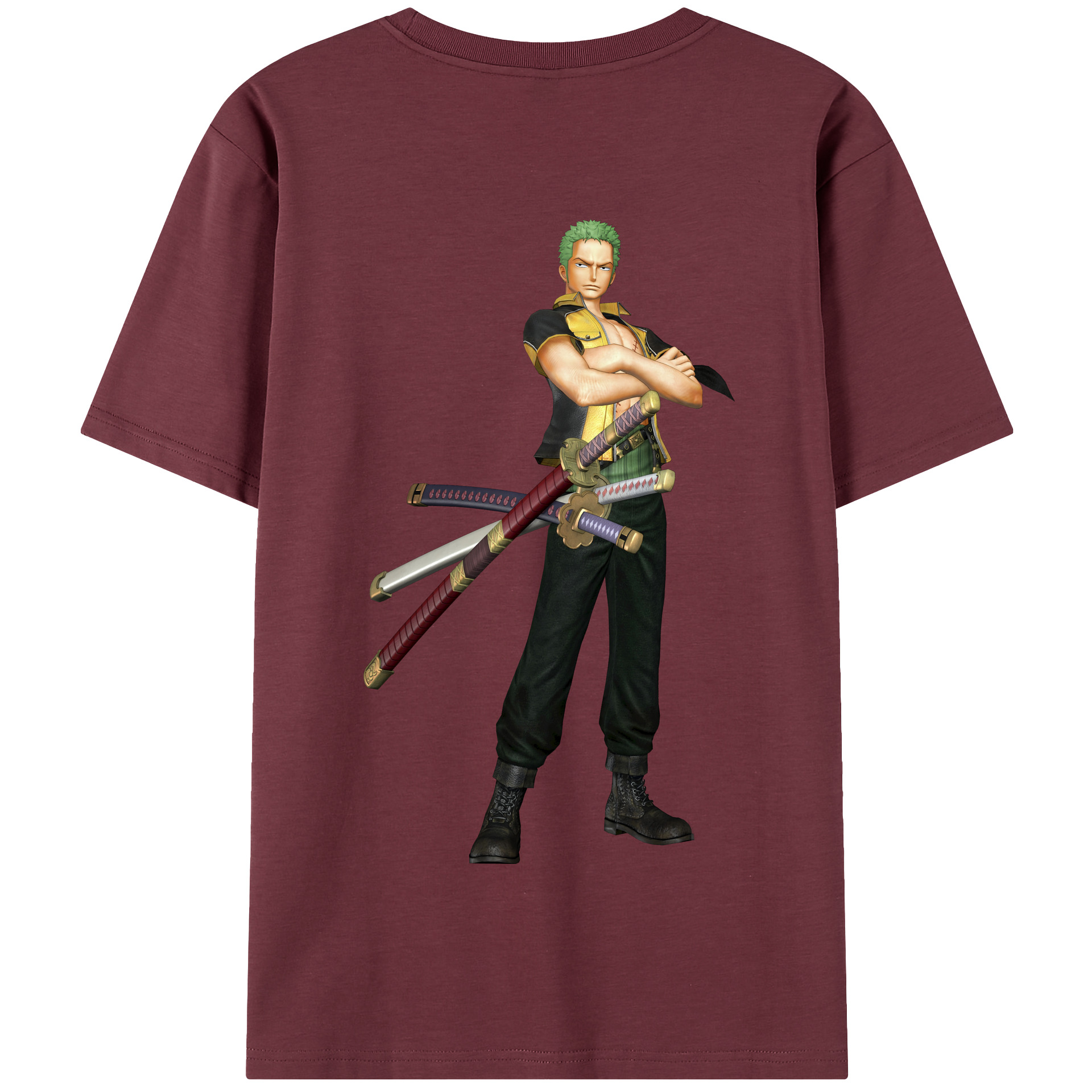 ワンピース ロロノア・ゾロ ONE PIECE Roronoa Zoro 綿100％半袖Tシャツ（背面プリント）